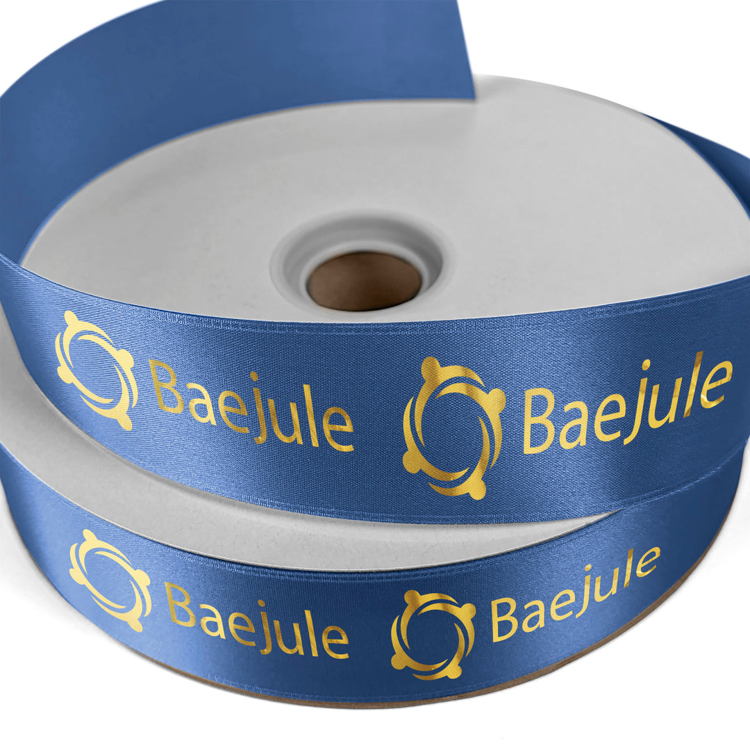 1 1/2" Badge Satin Ribbon - 100yd Roll - Foil Print