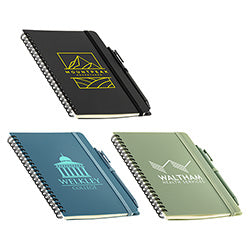 Avignon Repreve® Recycled Hardcover Spiral Notebook with Pen