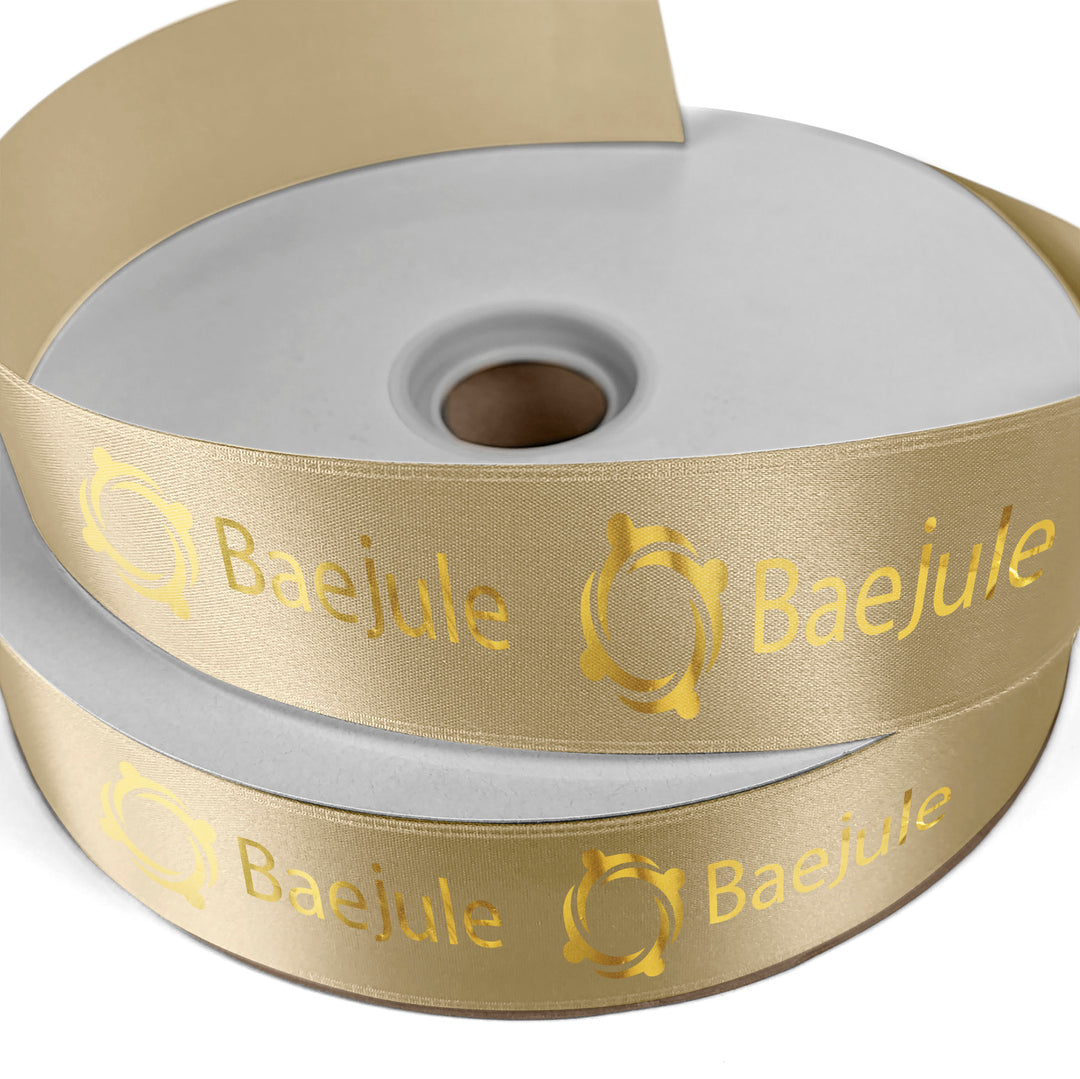 1 1/2" Badge Satin Ribbon - 100yd Roll - Foil Print